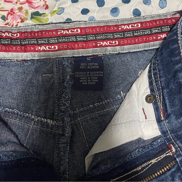 Vintage Y2K Paco Wide Leg Denim Jeans Waist size 10 - 26W - Picture 4 of 12